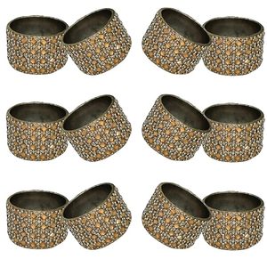 Rond de serviette en cristal de qualité super export avec finition dorée ronde dernière conception pour décor de table de mariage - Product Image 5