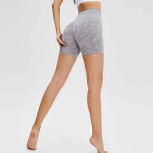 กางเกงขาสั้นยกกระชับสะโพกสีพีชสำหรับผู้หญิงกางเกงขาสั้นเล่นโยคะออกกำลังกายแบบเรียบออกแบบได้ตามที่ต้องการ - Product Image 1