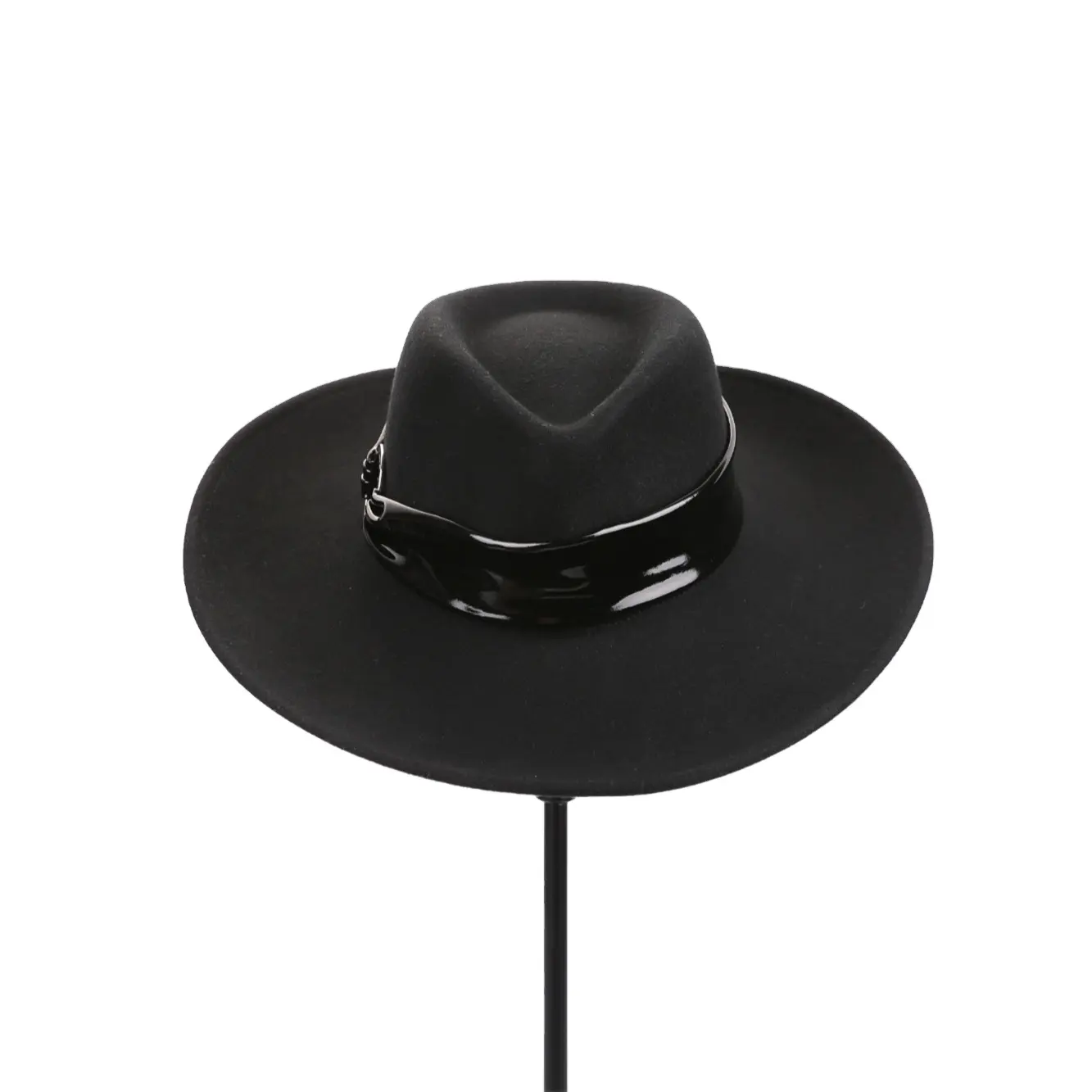 Winter Flat Wide Brim Felt Jazz wide brim hat