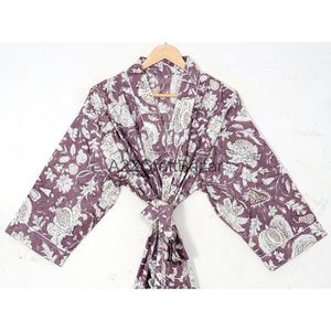 Kimono de satén de algodón 100% para mujer, ropa de noche Sexy con estampado Floral para Primavera/Verano, ropa de dormir para playa, logotipo frontal - Product Image 3