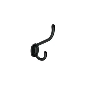 HERMEX lungo e corto doppio appendiabiti scatola di 12 unità in ganci da parete neri e appendiabiti - Product Image 1