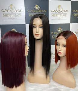 BEST SELLING PRODUCT: Top bob Wig Hair Extension Bone Straight <b>Lace</b> <b>Closure</b> Middle Part 8-10 Inches Various Color - Product Image 4