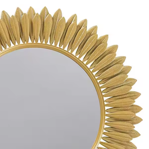 Round Shaped Shaped with Metal Framed <b>Wall</b> <b>Mirror</b> Metal Frame Design <b>Art</b> Home Decor Carefully Packed - Product Image 2