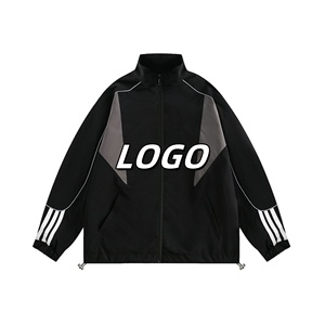 Survêtement USA Personnalisé Nylon Vintage Polyester Pantalon Empilé Hommes Zip Up Deux Pièces Coupe-Vent Survêtement Vestes Ensemble - Product Image 3