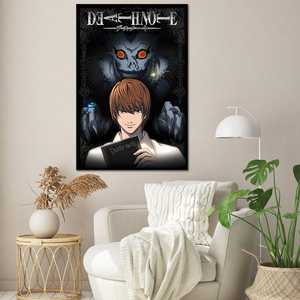 Póster de Death Note de Estilo Moderno 'From the Shadows' en Lienzo con Marco Negro para Decoración de Pared - Product Image 1