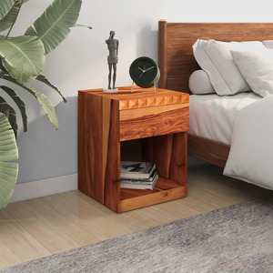 <b>Night</b> <b>Stand</b> Table Sofa Side Table Bedside Furniture in Mango Wood With Walnut Finishes for Bedroom Living Room Office - Product Image 2