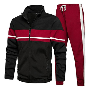 Vente en gros de tendances Combinaison de sport 2 pièces personnalisée Better Life pour homme Ensemble de survêtements de sport décontractés contrastés pour jogging - Product Image 1
