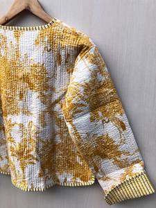 Cotton Quilted <b>Kimono</b> <b>Jacket</b> Handmade Block Print Boho Women Coat Wholesale Orders for Best Price - Product Image 6