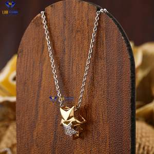 จี้เพชรทรงกลม 0.04 กะรัต ระดับความสะอาด EF-VS สีเหลืองทอง ประดับเพชรระยิบระยับเล็กๆ จาก Labstone - Product Image 2