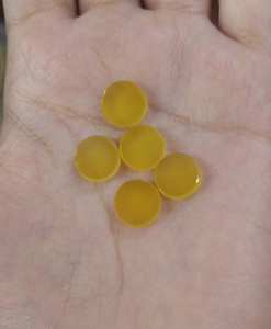 มาใหม่12มม. เรียบควอตซ์ Cabochon พลอยสีเหลืองคาลซิโดนีธรรมชาติหลวมสำหรับทำเครื่องประดับ - Product Image 5