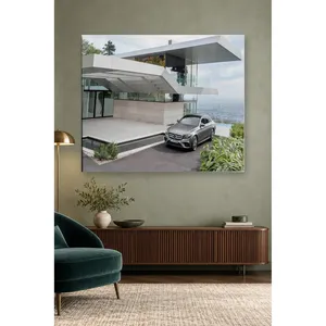 Impression sur toile Fida Gray Mercedes E-Class et Modern Villa - Product Image 1