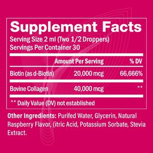 OEM/ODM Biotina Liquida e Collagene 60.000 <span class=keywords><strong>Mcg</strong></span> - Vitamine per il Supporto della Crescita dei Capelli - Gocce Extra Forti per Donne e Uomini - Product Image 6