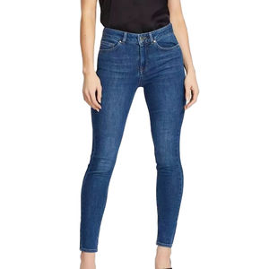 Nuevos pantalones vaqueros de mezclilla de alta calidad para mujer, pantalones vaqueros ajustados de pierna ancha súper estirados, pantalones vaqueros de mujer de diseño personalizado, servicio OEM - Product Image 1