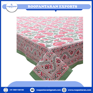 ผ้าปูโต๊ะผ้าฝ้ายลายพิมพ์บล็อกด้วยมือ ดีไซน์ล่าสุด ผ้าฝ้ายแท้ 100% ลายสวยงาม พร้อมจำหน่าย - Product Image 2