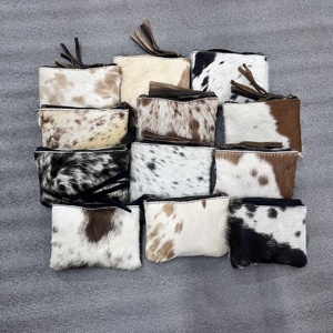 Meilleure vente portefeuille en cuir de fourrure de vachette petites pochettes Western fermeture à glissière cheveux de vachette sur Top qualité luxe femmes pochettes - Product Image 4