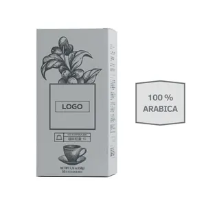 Private label Aluminium Gold Nespresso compatible capsules Plant based 10 capsules 100% Arabica for coffee shop