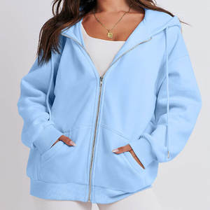 Sudadera con Capucha para Mujer, Venta al por Mayor, Invierno, Logotipo Personalizado en la Parte Delantera, Nuevo Estilo, Color Sólido, Estilo Deportivo, Hombros Caídos - Product Image 5