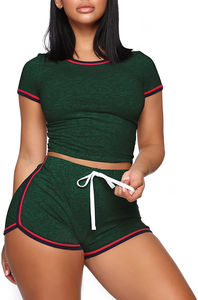 2025 conjuntos cortos informales de lana sólida para mujer con logotipo personalizado hechos en fábrica al por mayor para la temporada de invierno - Product Image 3