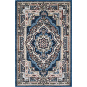 Alfombra turca de lujo hecha a máquina, color azul Shiraz, premium para sala de estar, del fabricante de Gaziantep. - Product Image 1