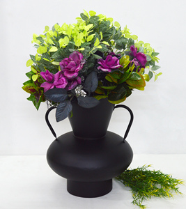 Hot Fancy Black Bronze Color Venta caliente Recubierto de polvo Color antiguo Metal Hierro Florero de estilo premium para lujos Hogar - Product Image 2