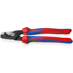 Tijeras para cables Knipex StepCut XL de 225 mm de grado industrial con mangos pulidos de confort y práctica función de corte escalonado, borde liso - Product Image 3