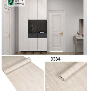 HY9334 carta da parati in legno chiaro autoadesiva 45cm X 10m strisce geometriche per Hotel appartamento o decorazione parete funzione impermeabile - Product Image 2