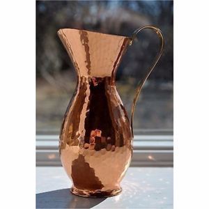 Antique Style Hammered <b>Copper</b> Flower Vase & Water Jug Handcrafted <b>Copper</b> Jug | Luxury Wedding Gift Table Decor Drinkware Pitcher - Product Image 1