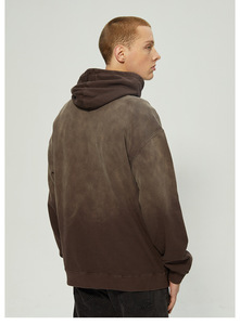 Offre Spéciale sweat à capuche homme 100% coton éponge française broderie en détresse lavage à l'acide ourlet brut streetwear court pour l'hiver numérique - Product Image 5