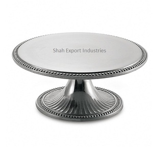 ที่ตั้งเค้กโลหะทรงกลมสีเงินพร้อมฐานกิ่งทองสำหรับงานเลี้ยงวันเกิดงานแต่งงาน - Product Image 6