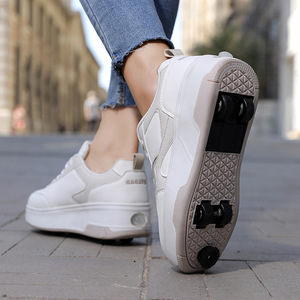 Chaussures de sport décontractées tendance blanches d'automne pour hommes et femmes avec semelles épaisses et talons hauts - Product Image 2