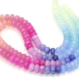 Hermosas Cuentas de Cuarzo Multicolores en Forma de Rondelle Lisa, Cuentas de Piedras Preciosas de Cuarzo Sombreado Mixto de 7-8 mm, Calidad AAA, Cuentas al por Mayor - Product Image 5