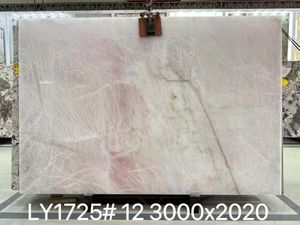 หินควอตซ์สีชมพูโปร่งแสงแบบคริสตัล หินควอตซ์สีชมพูจากบราซิลแบบคริสตัลโล สำหรับเคาน์เตอร์ไอส์แลนด์และผนัง - Product Image 4