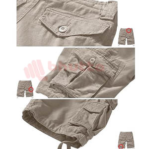 Shorts d'été décontractés pour hommes 100% coton multi-poches Streetwear Cargo Shorts motif solide pour un usage quotidien ou des vacances - Product Image 6