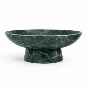 Bol sur piédestal en pierre de travertin naturelle, fait à la main, bol à fruits sur pied solide pour centre de table, présentoir de cuisine et maison de luxe - Product Image 6