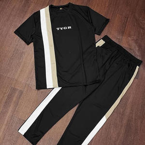 Survêtements personnalisés à demi-manches séchage rapide et respirant coupe régulière survêtements pour hommes 2025 survêtement dernier style 2 pièces ensembles ODM - Product Image 3