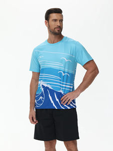 เสื้อยืดกีฬาเทนนิสแบดมินตันแบดมินตันกีฬาเสื้อกีฬาแขนสั้นผ้าโพลีเอสเตอร์/ ผ้าฝ้าย100% ดีไซน์ใหม่ขายดี - Product Image 3