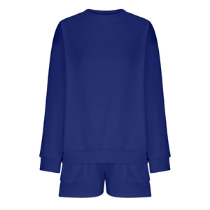 Sweat-shirt et short décontractés sportifs personnalisés OEM, brodés, à manches longues, col en V, 100% coton, écologiques, qualité supérieure - Product Image 4