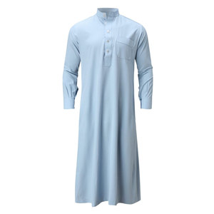 Produit très demandé, dernière collection, thobes décontractés pour hommes, coton respirant, léger, prix raisonnables, teinture unie, en vente - Product Image 5