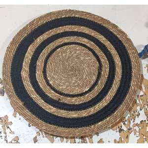 Tapis rond en jute de qualité supérieure, durable, noué à la main, pour la décoration extérieure, provenant d'un fournisseur indien. - Product Image 4