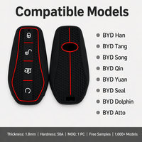 Housse de clé en silicone compatible avec BYD Qin Plus L Song Plus Pro L Yuan Plus Atto 3 Up Han Tang DM-i EV Smart Keyholder Case