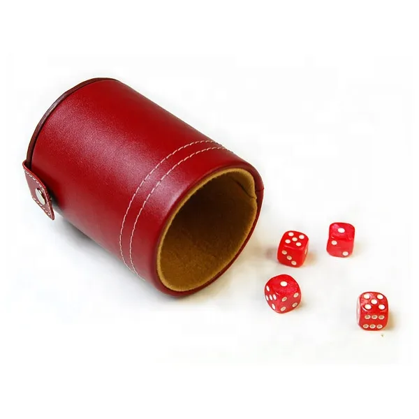 2024 High Quality Best Design Custom Backgammon Doubling Cube Dice Cup Shaker For Domino Game Leather Dice Cups