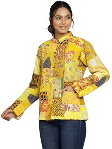 Hecho a mano indio Kantha Reversible Varsity chaqueta mujer Boho Patchwork ropa de invierno bata vestido ropa - Product Image 2