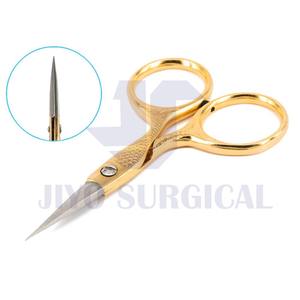 OEM ODM-Tijeras de uñas profesionales de acero inoxidable, Mini tijeras de pestañas con mango chapado, para bebés - Product Image 6