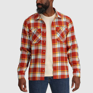 Chemise décontractée pour homme en flanelle 100% fibre de bambou, coupe ample, manches longues, style vintage brossé, écologique, pour le printemps - Product Image 5