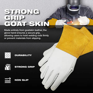 Gants de soudage en cuir de vachette fendu en peau de chèvre de haute qualité anti-coupure durables et flexibles pour la couture et le travail TIG - Product Image 3