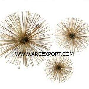 Nouvel art mural attrayant en métal doré Formes d'arrondi Art mural Événements de mariage et décoration d'hôtel Art mural à un prix abordable - Product Image 5