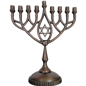 Estilo antiguo Religioso Acabado en oro Clásico Menorah Hanukkah Menorah judía 7 Brazo Menorah 9 Brazo Hanukkah Venta al por mayor Precio barato - Product Image 3