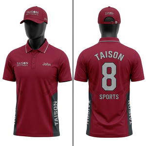 เสื้อสนุกเกอร์ผู้ชาย พรีเมียม 150 GSM โพลีเอสเตอร์ อินเตอร์ล็อค สีแดงเลือดหมู ดำ ทอง ลายเรขาคณิต พิมพ์โลโก้แบบซับลิเมชั่นตามสั่ง - Product Image 5