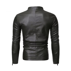 Chaqueta de invierno para hombre Mejor mayorista Diseño personalizado Racer Biker Estilo en cuero de vaca negro genuino Look de motocicleta 2025 - Product Image 5