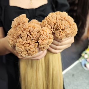 2024ต่อผมบริสุทธิ์จากเวียดนาม100% สไตล์หยิกหนังกำพร้าแบบเต็มปลายแบนบริสุทธิ์ - Product Image 1